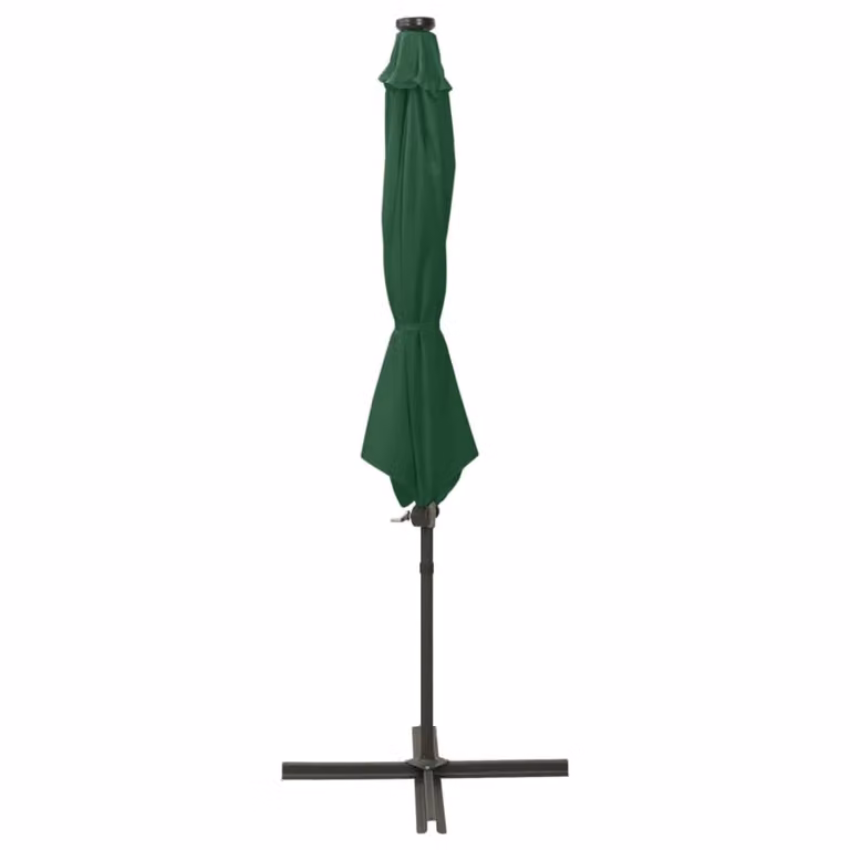 vidaXL Ombrellone semaforo con illuminazione a LED 300 cm verde