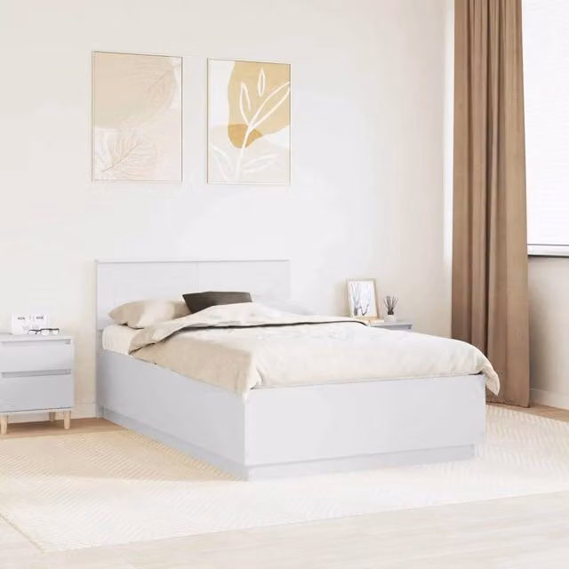 Struttura del letto Bianco 135 x 190 cm Legno ingegnerizzato 3408082