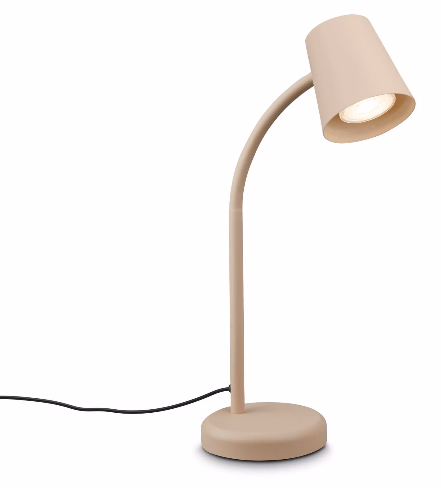 Lampada da scrivania con interruttore sul cavo, girevole, attacco GU10, potenza massima 9W, color beige