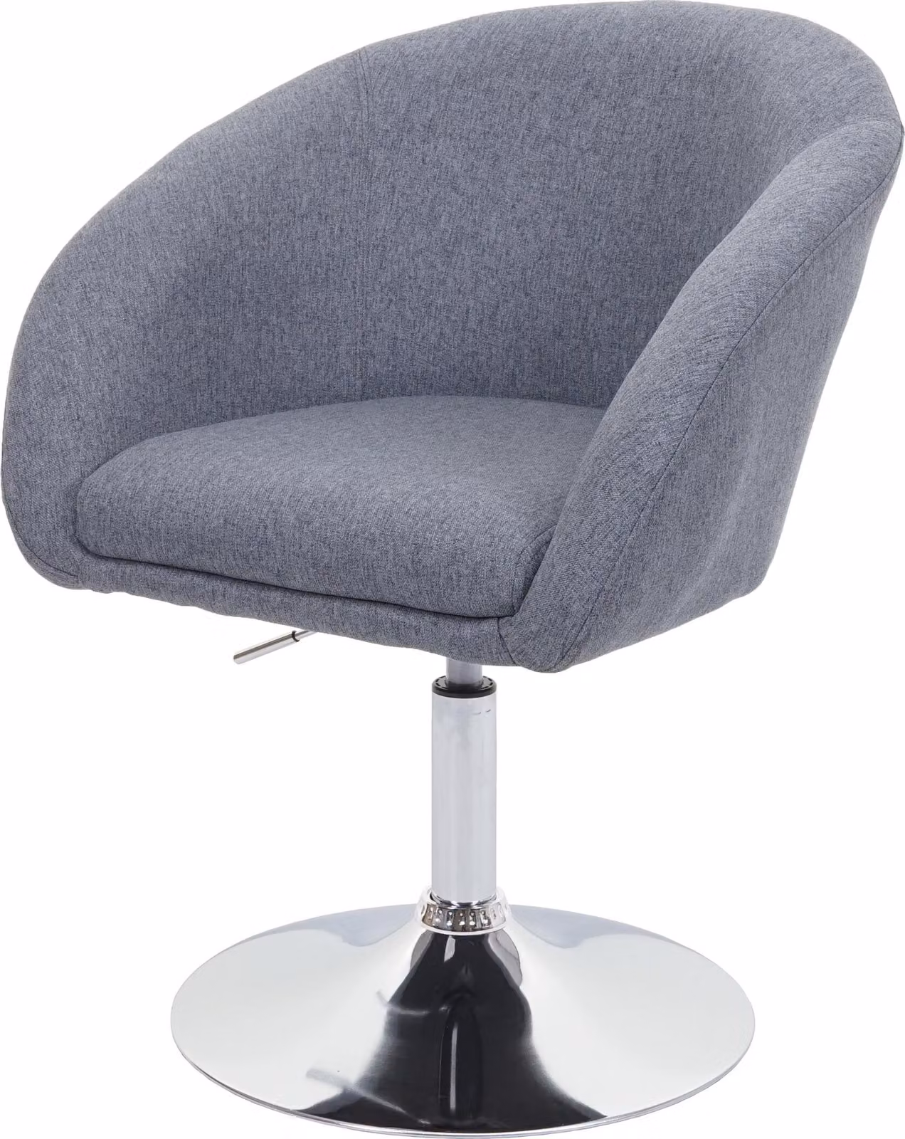 Sedia da sala da pranzo MCW-F19, sedia da cucina, sedia girevole, poltrona lounge, girevole e regolabile in altezza ~ Tessuto/tessuto grigio scuro