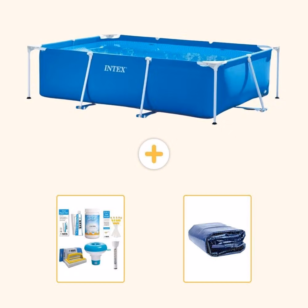 Piscina fuori terra rettangolare - 260x160x65 cm - in 3 pezzi - modello S22344