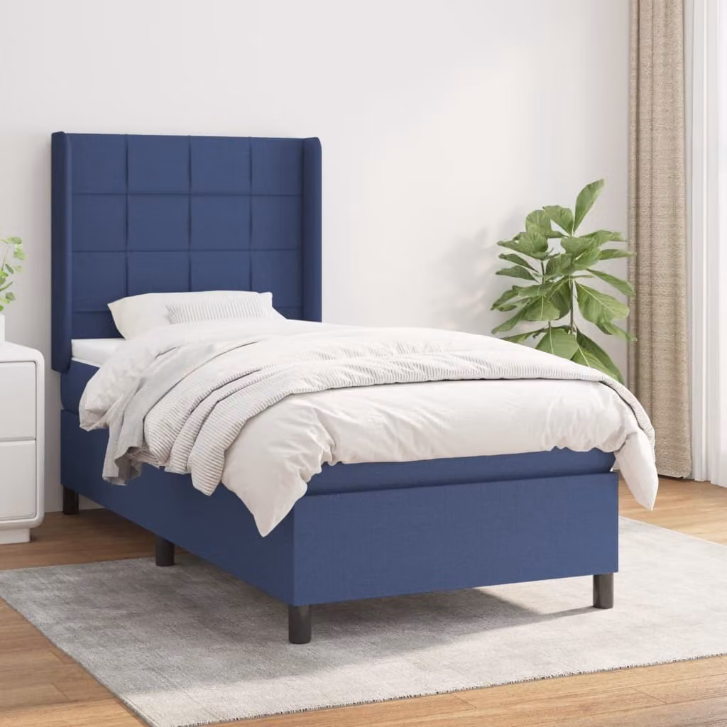 Maison Exclusive - Giroletto a Molle con Materasso Blu 90x200 cm inTessuto