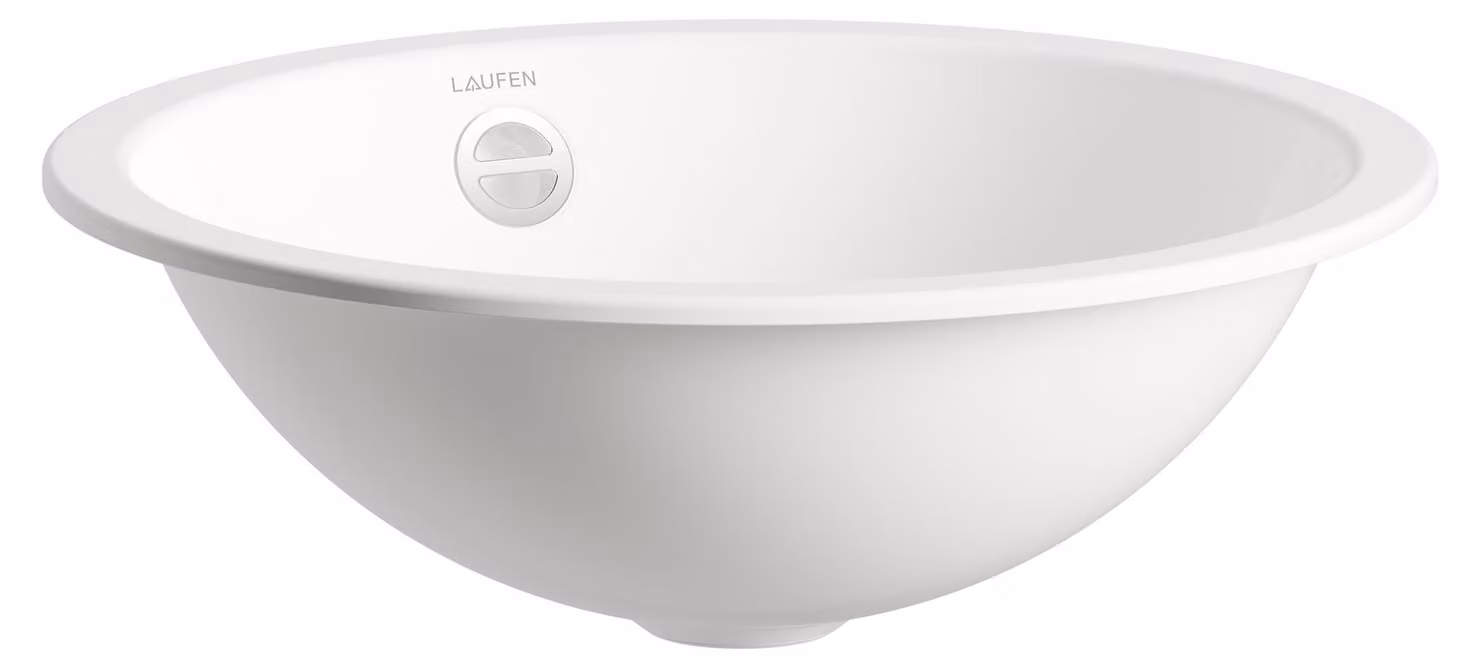 LAUFEN FORM lavabo à encastrer par le bas, rond, sans trou pour robinet, avec trop-plein, 400x400x140mm, blanc brillant, H513FM30001091, H513FM30001091