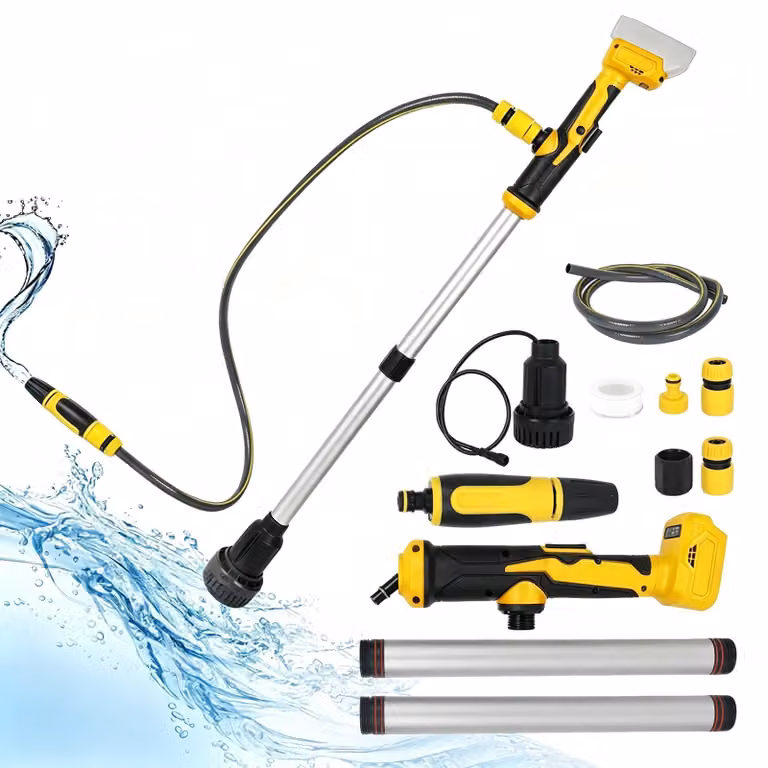 Pompa sommergibile a batteria, portata 3600 l/h, compatibile con Dewalt 18V, attacco per tubo da 3/4"