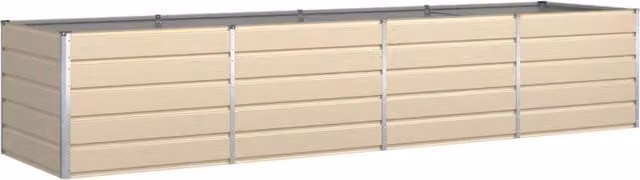 Fioriera rettangolare moderna per terrazzo 195 x 100 x 45 cm funzionalità estetica in acciaio zincato avorio 02_0059170