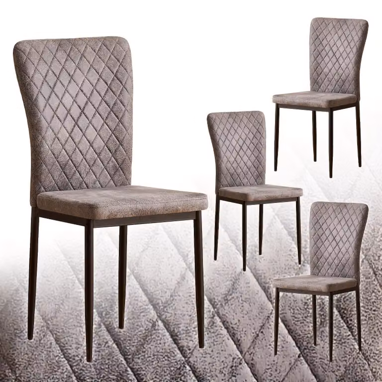 Sedie da pranzo - Set di sedie imbottite con schienale alto e gambe in metallo, ideali per la cucina