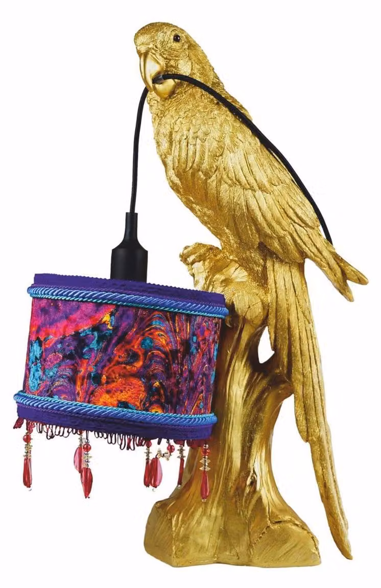 Casa Padrino lampada da tavolo pappagallo oro / colorato h. 61 cm - Illuminazione