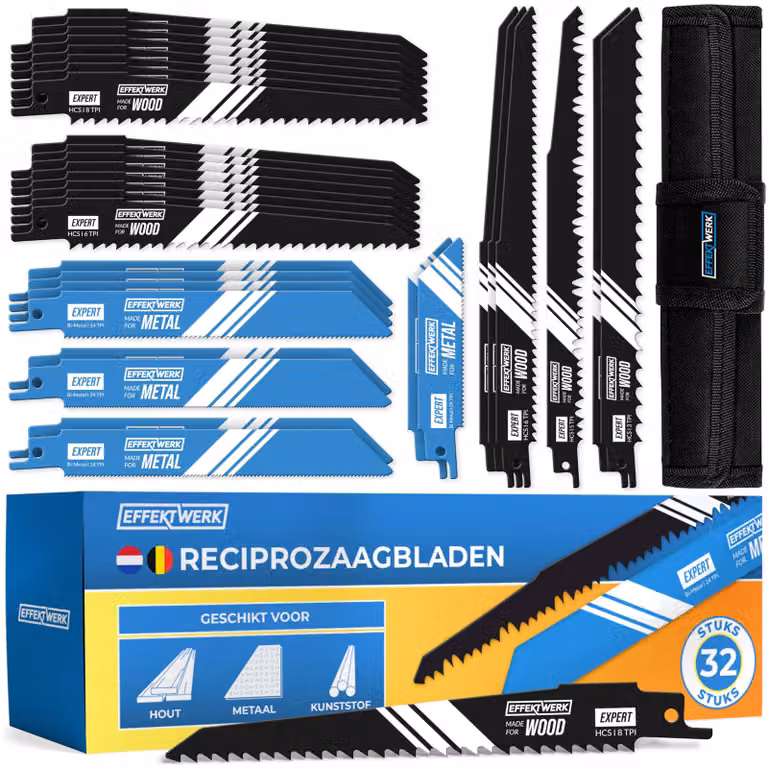 Lame reciproche (set da 32 pezzi), set di lame di ricambio in metallo duro