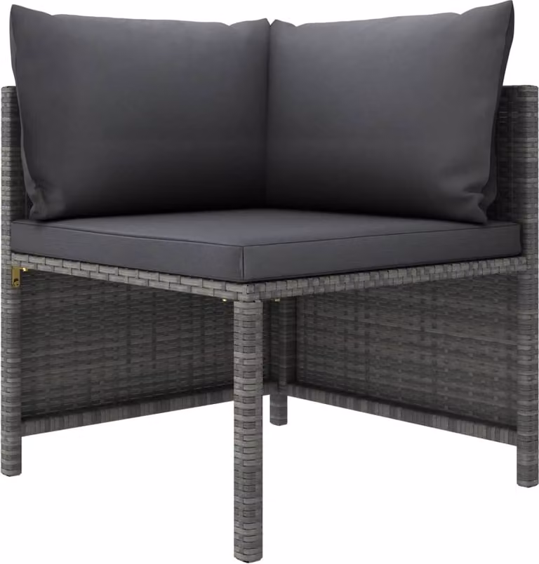 Maison Exclusive - Set da giardino da 4 pezzi con cuscini in polyrattan grigio