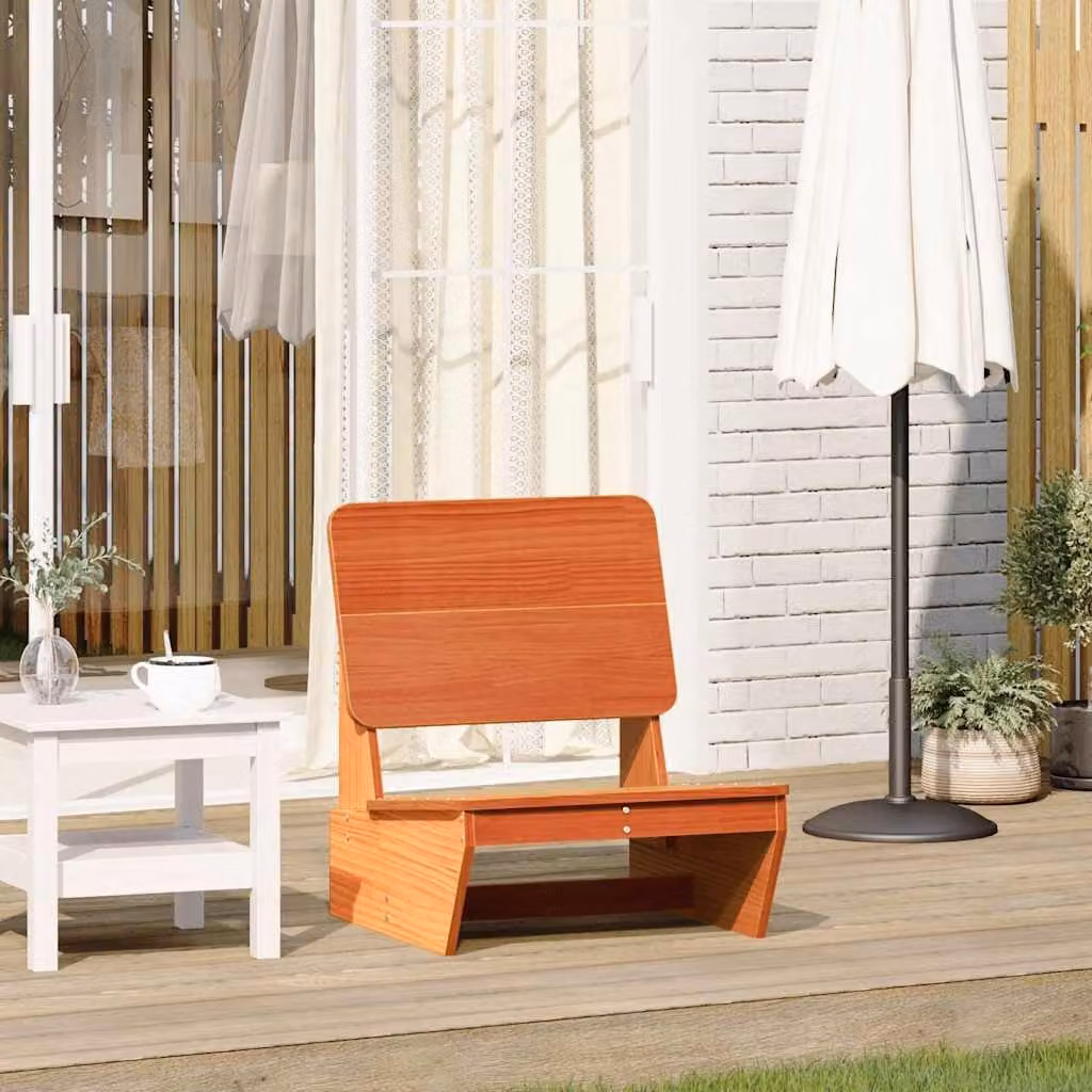 Sedia da giardino vidaXL in legno di pino massello color marrone cera L: 60 cm, P: 64 cm, H: 70,5 cm