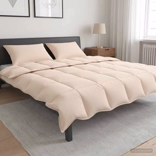 Set di 2 piumoni vidaXL per tutte le stagioni in kapok e cotone, beige, 200 x 220 cm – 1