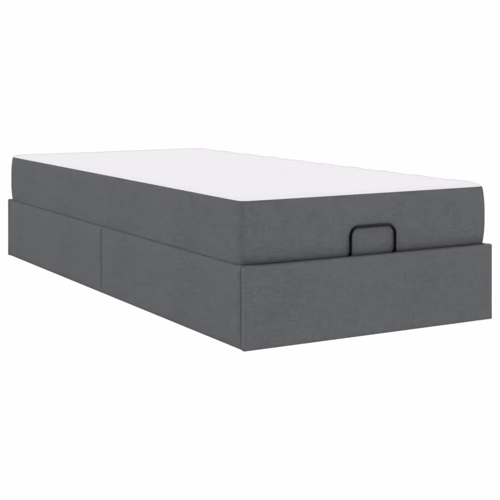 Letto con struttura imbottita e 2 materassi vidaXL in tessuto grigio con cassetti L/P/H: 203 x 100 x 43,5 cm – 2