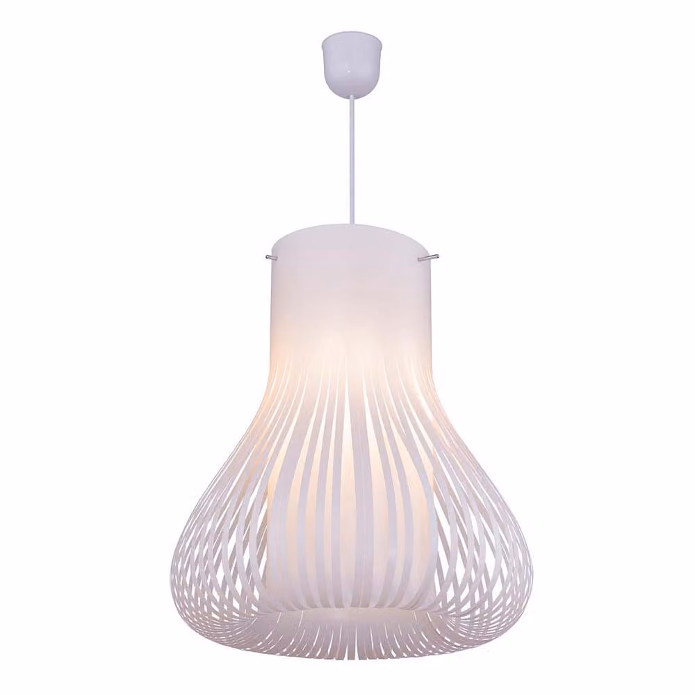 Lampada a sospensione VILALBA, altezza paralume 40 cm, bianco
