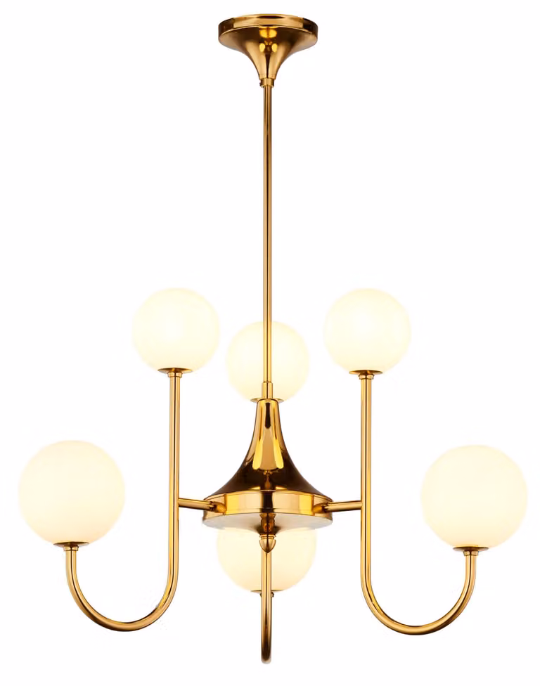 Lampada a sospensione SELEN oro-bianca 6xG9x8W in metallo, dimensioni: 72x64x64 cm, IP20, Jupiter
