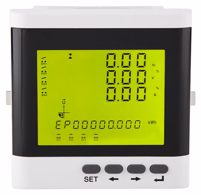 Contatore elettrico trifase multifunzione programmabile, amperometro digitale a LED, voltmetro