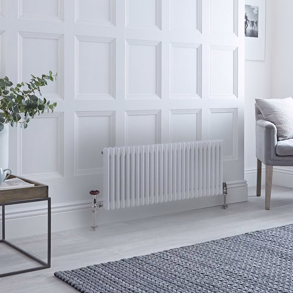 Radiatore Orizzontale Tradizionale Triplo a Colonne - 500 x 1190mm - Bianco - Regent