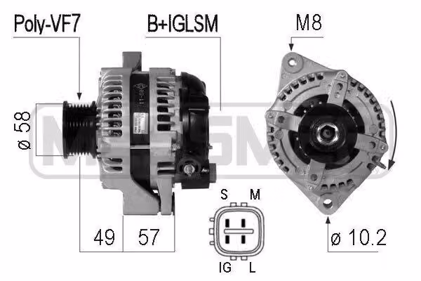 ERA 210775A Alternatore 100 A 14 V per TOYOTA LAND CRUISER (KDJ12, GRJ12), LAND CRUISER 150 (KDJ15, GRJ15), HIACE IV Furgone, HIACE IV Autobus