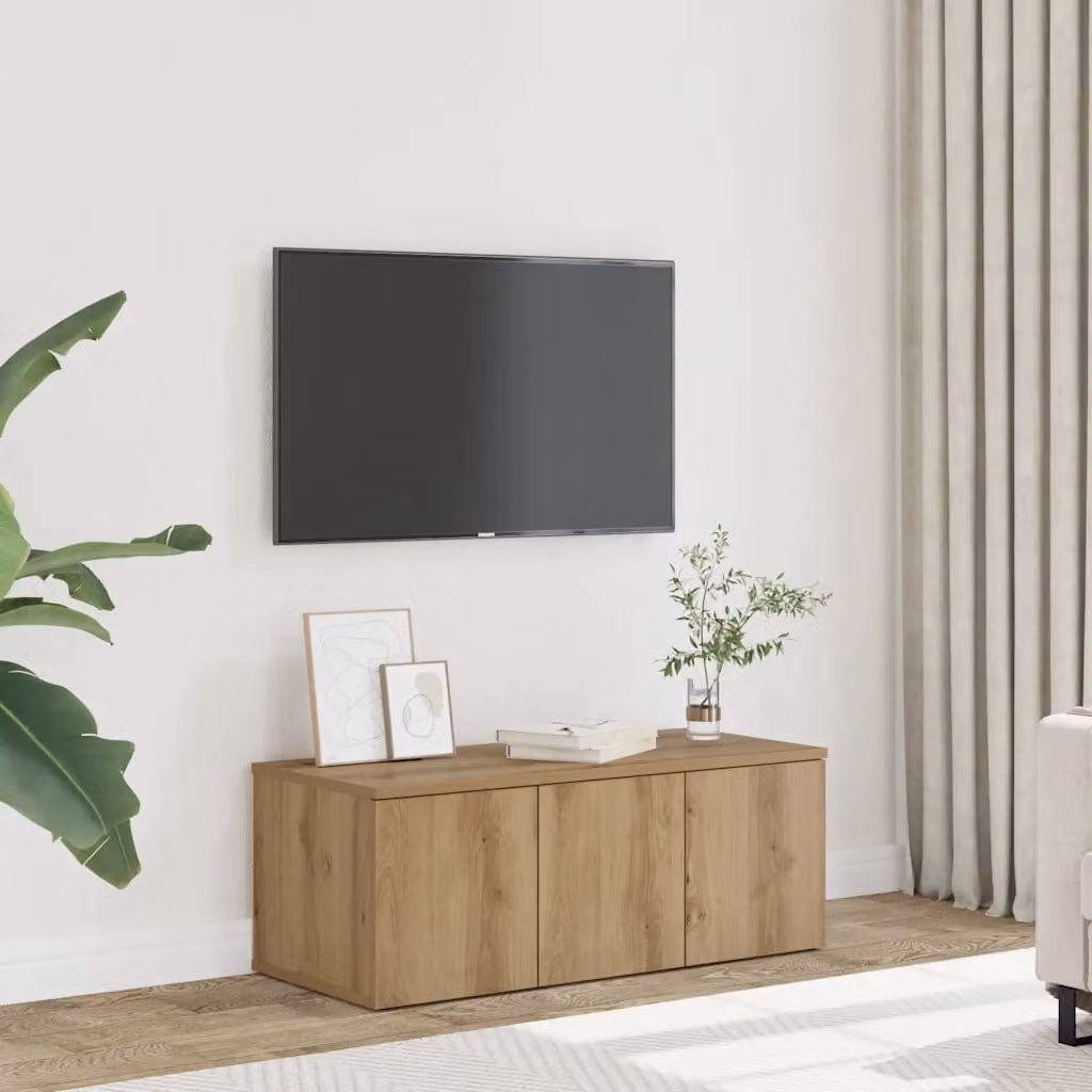 vidaXL Mobile Porta TV Moderno in Rovere Marrone con Compartimenti Media L 80 x P 34 x H 30 cm