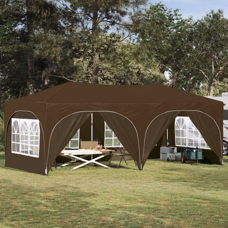 Maison Exclusive - Tenda pop-up per feste, dimensioni 575 x 288 x 245 cm, tessuto Oxford color tortora