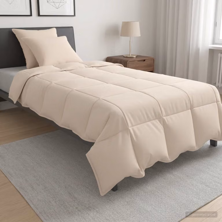 Set di 2 piumoni vidaXL per tutte le stagioni in beige, L 140 x L 220 cm