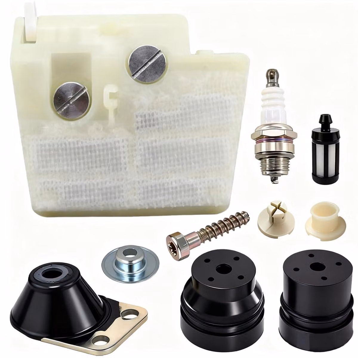 Set di 7 ammortizzatori in gomma antivibranti per motosega Stihl 026 024 MS240 MS260 - Assorbimento degli urti - WA-NL-1588