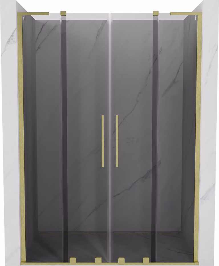 Mexen Velar L Duo porte doccia scorrevoli 150 cm, grafite, oro spazzolato - 871-150-003-42-55