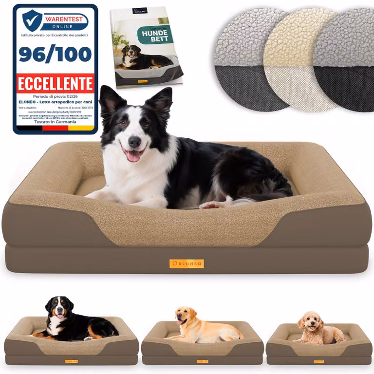 ELONEO Letto ortopedico per cani, taglia M - Marrone