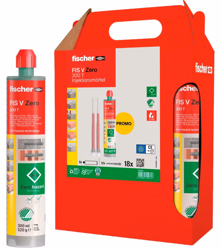 fischer 576810 Malta da iniezione FIS V Zero 300 T confezione da sei pezzi verde