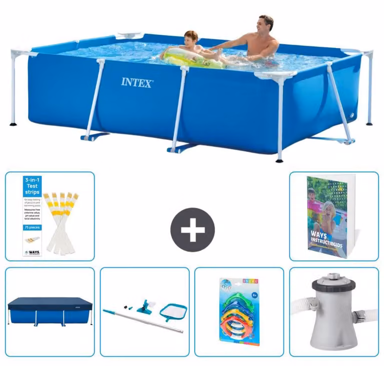 Piscina fuori terra rettangolare - 260x160x65 cm - composta da 5 elementi, modello S125