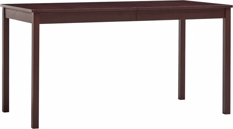 The Living Store Tavolo da pranzo marrone scuro 140 x 70 x 73 cm Legno di pino