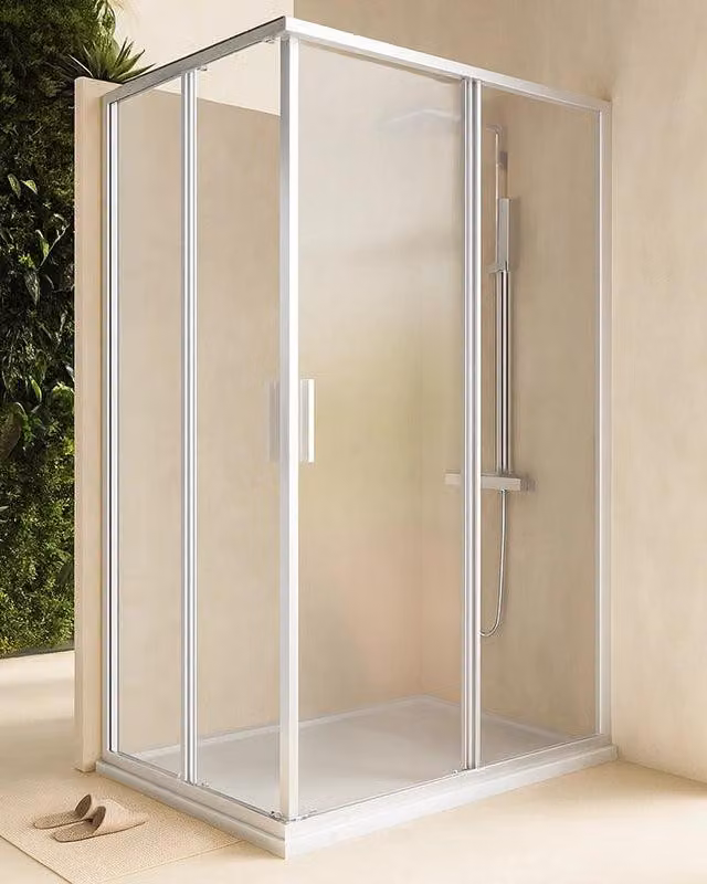 Box doccia 90x120 Rio doppio scorrevole vetro 6 mm trasparente H 195 cromo