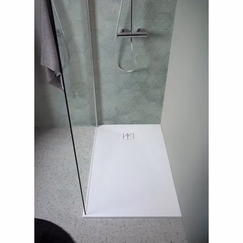 Piatto doccia rettangolare Kinedo SFA in resina rinforzata effetto pietra, colore bianco, antiscivolo, L: 100 cm x P: 70 cm – 2