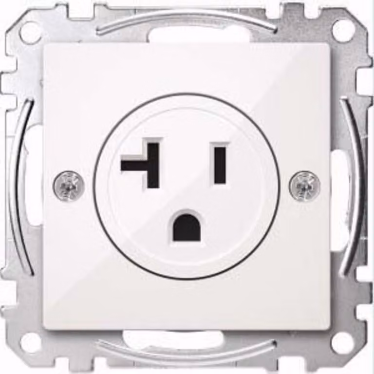 Adattatore per prese elettriche USA, 20 A, bianco polare lucido, sistema M