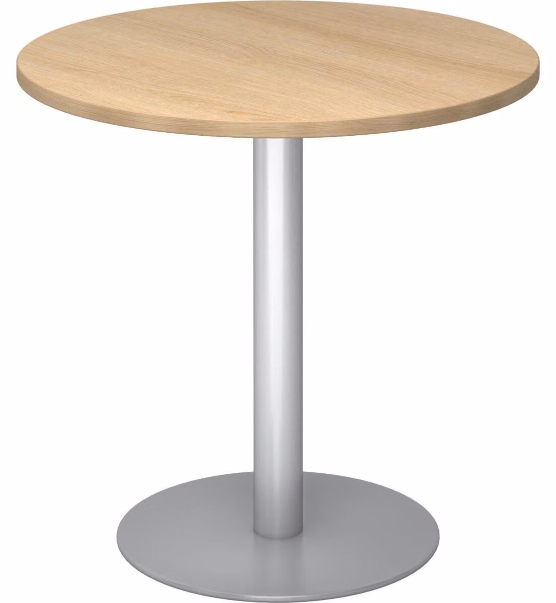 BISTRO F80R S - Tavolo da conferenza modulare in rovere argento, Ø 80