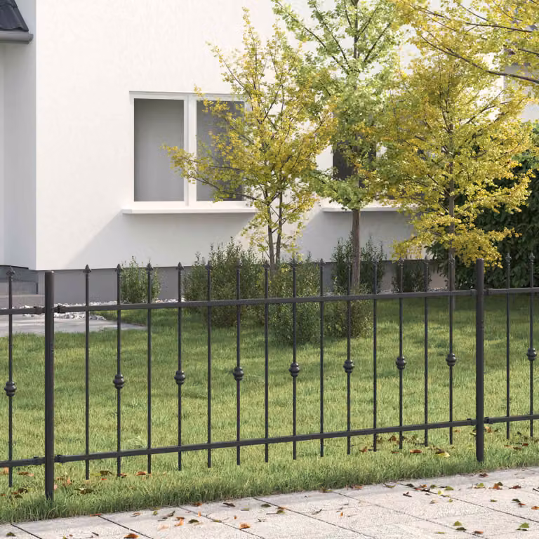 Recinzione a punte ASTEN vidaXL in acciaio nero L: 200 cm, H: 130 cm
