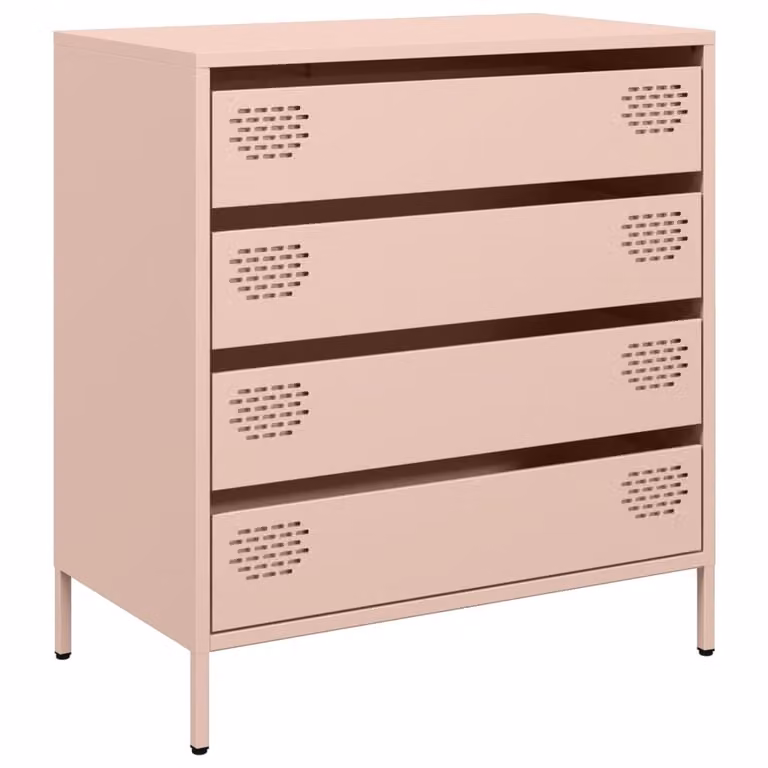 Credenza Rosa 68x39x73,5 cm in Acciaio Laminato a Freddo