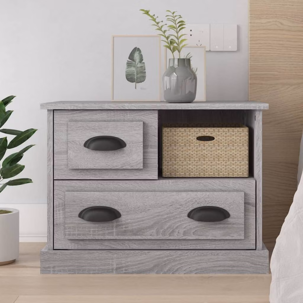 vidaXL Comodino Grigio Sonoma 60x39x45 cm