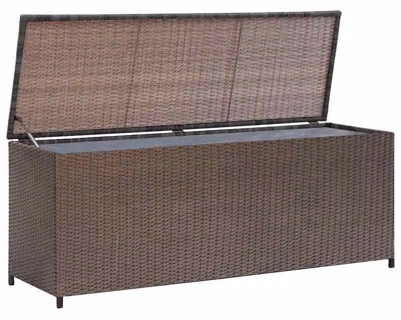 Contenitore per esterni – Contenitore per cuscini da giardino – Cassetta portaoggetti per esterni – Materiale plastico resistente agli agenti atmosferici – Coperchio con sistema di sollevamento a gas – Dimensioni: 120x50x60 cm
