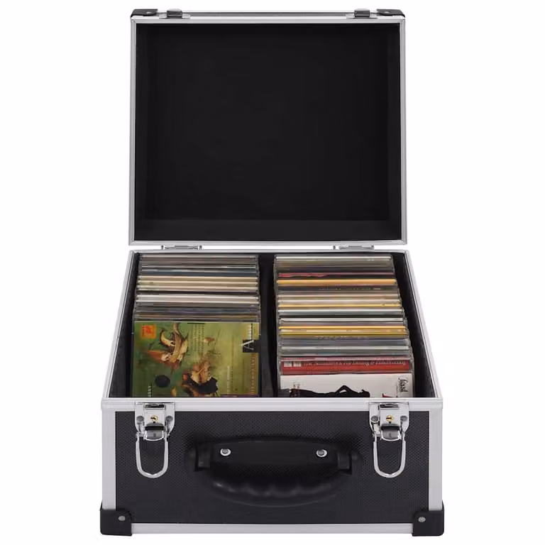 Custodia per 40 CD in alluminio ABS nero vidaXL