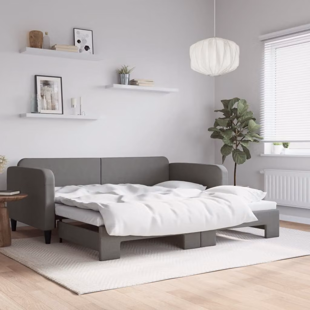 Maison Exclusive - Divano letto estraibile grigio scuro 90x190 cm in tessuto