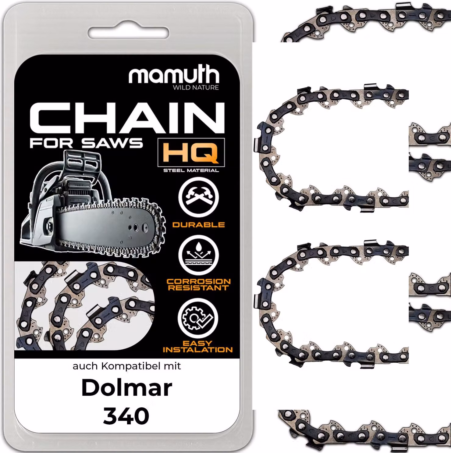 2x catena per motosega 40cm 1,1mm 3,8" 57TG per Dolmar 340