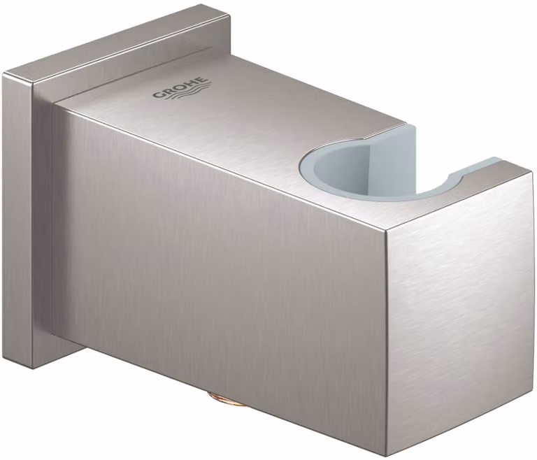 Gomito di collegamento a parete Euphoria Cube 26370 con supporto doccia in supersteel