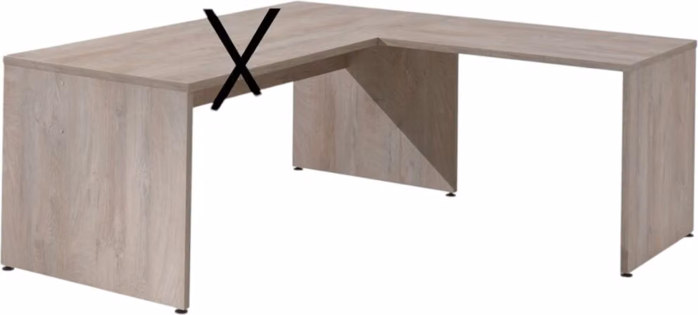 Ritorno per scrivania YUKON – 100 cm in rovere grezzo – Estensione design per ufficio professionale