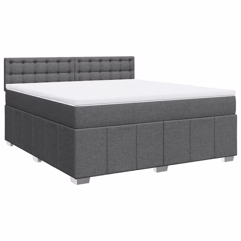 Giroletto a Molle con Materasso Grigio Scuro 180x200 cm Tessuto