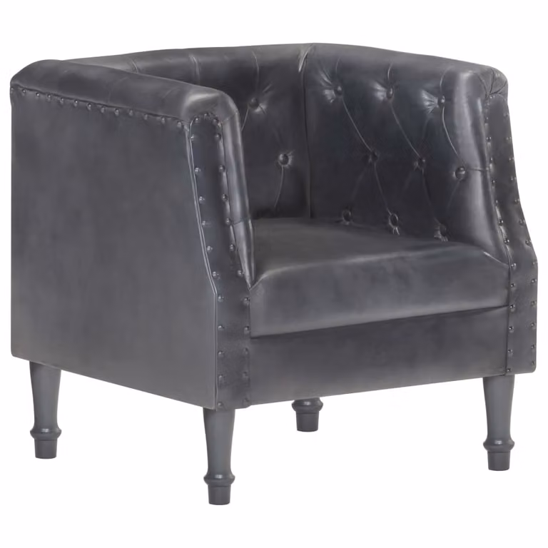 The Living Store Sessel Grau in vera pelle