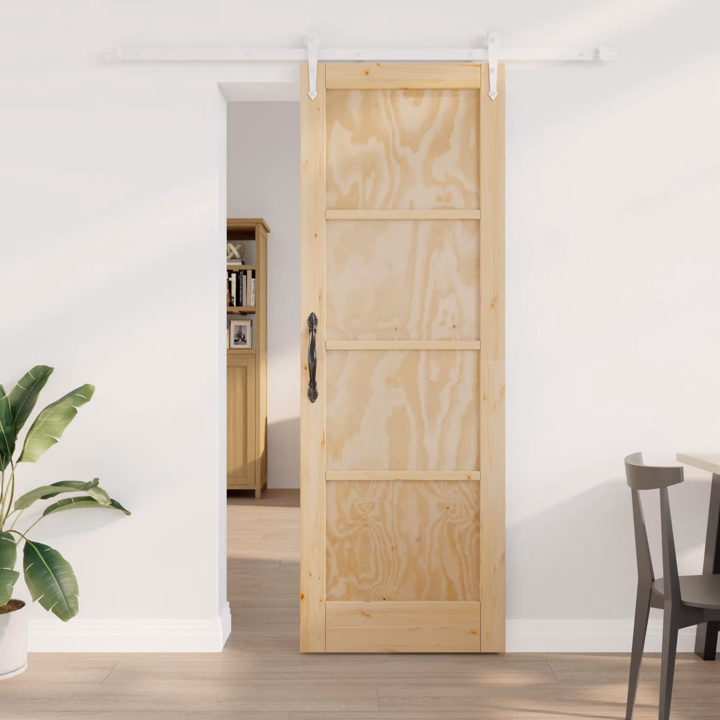 Porta scorrevole vidaXL ORKDAL in legno massello di pino L: 73,5 cm, H: 211 cm