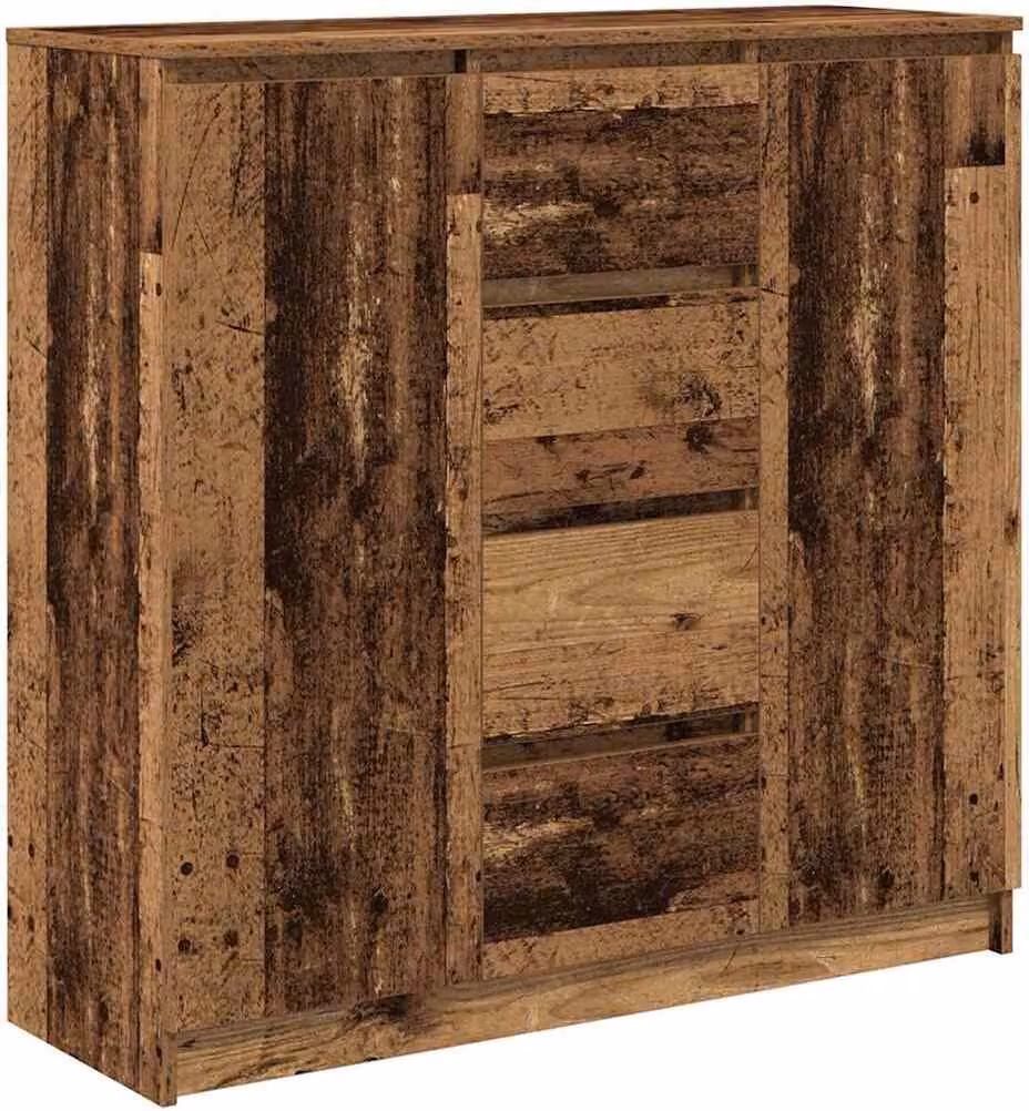 Credenza con Cassetti Legno Antico 100,5x35x98,5 cm Truciolato