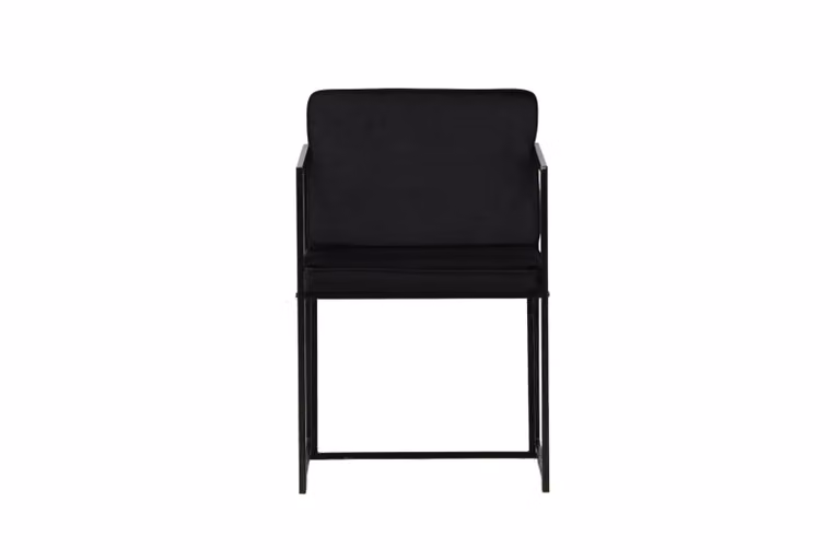 Sedia da pranzo Richmond con braccioli, velluto nero.