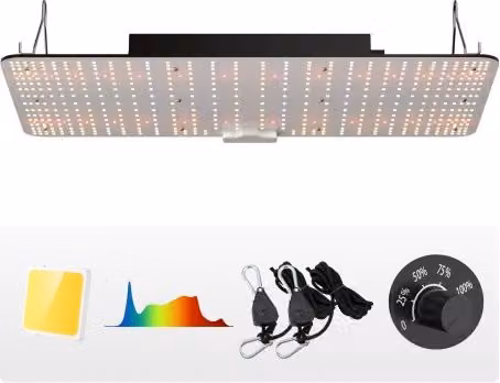 Lampada LED da Coltivazione VEVOR 200W a Spettro Completo con Telaio in Alluminio, Luce per Serra Interna Dimmabile e Impermeabile IP65, Colore Bianco