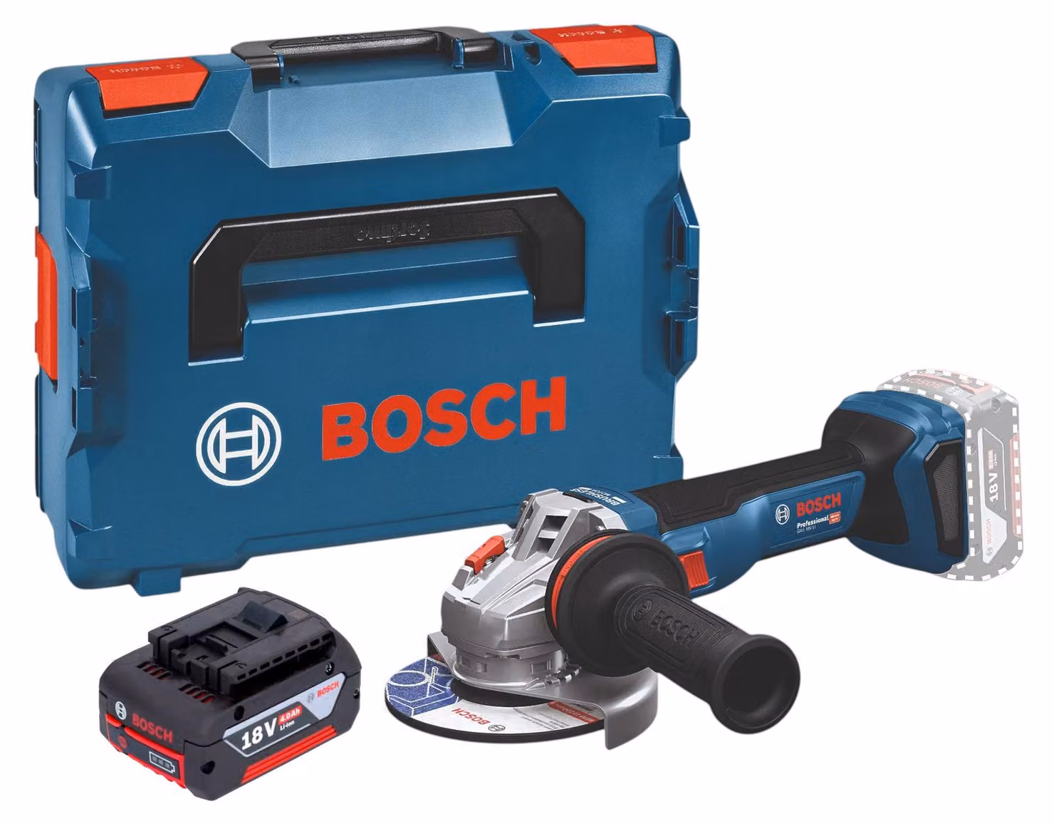Smerigliatrice angolare a batteria Bosch GWS 18V-11 Professional 18 V 125 mm Brushless + L-Boxx ( 06019N4102 ) - senza batteria, senza caricabatteria